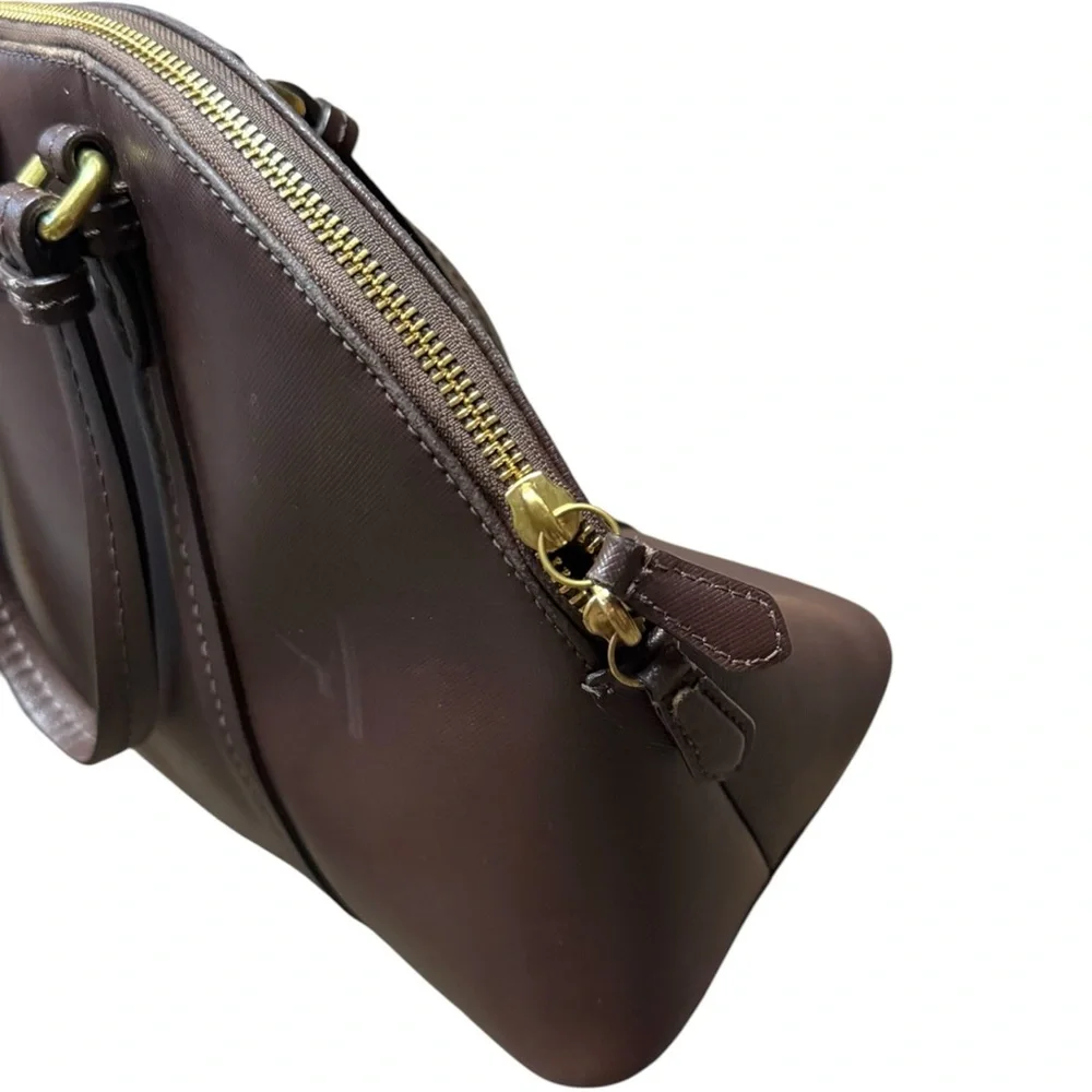 Coach Peyton Leather Cora Domed Satchel Purse